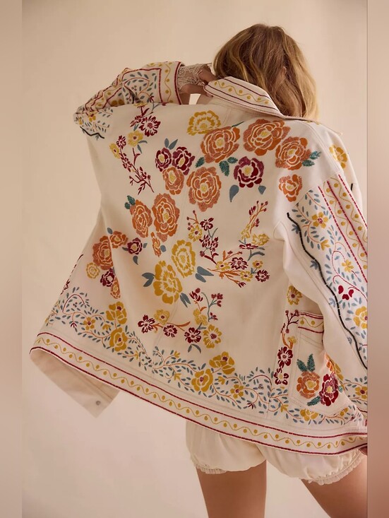 Free People Jackets & Blazers - NWT We The Free Avery Embellished Jacket, Pearled Ivory, Size Small